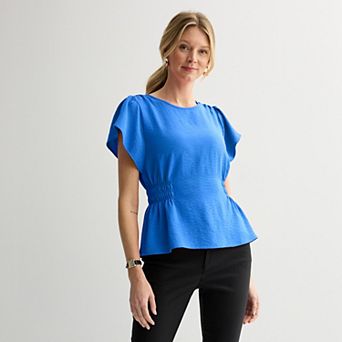 Women's Nine West Cinched Flutter Sleeve Blouse