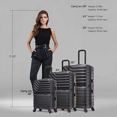 InUSA Aurum 3-pc. Lightweight Hardside Spinner Luggage Set