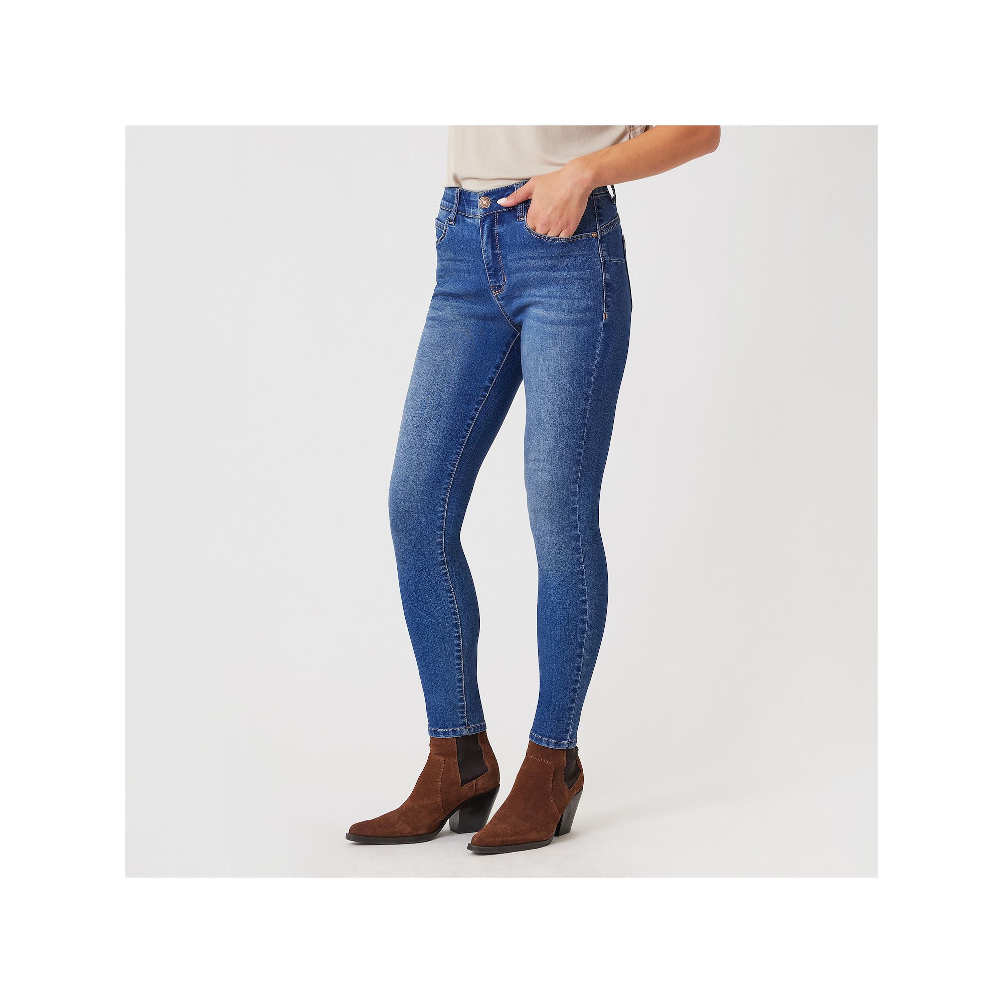 Womens Angels Forever Young Lift Mid Rise Skinny Jeans, Size: 8, Pacific