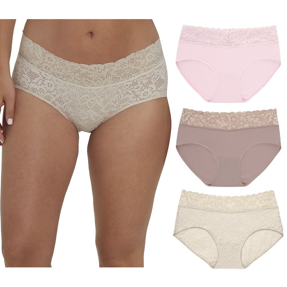 Maidenform Women's Perfect Fit Stretch Lace Hipster Underwear, 3