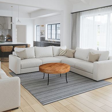 32 Inch Coffee Table, Handcrafted Mango Wood Round Top, Black Metal Angled Legs