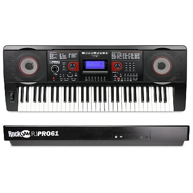 RockJam Rechargeable 61-Key Music Keyboard with MIDI