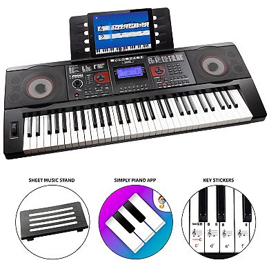 RockJam Rechargeable 61-Key Music Keyboard with MIDI