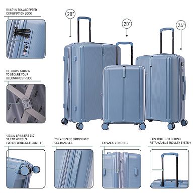 Dukap Airley 3-pc. Lightweight Hardside Spinner Luggage Set