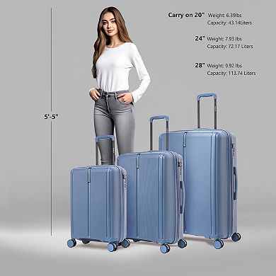 Dukap Airley 3-pc. Lightweight Hardside Spinner Luggage Set