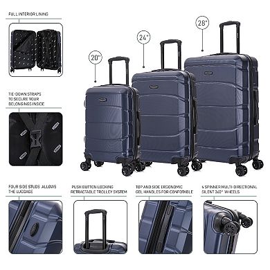Dukap Sense 3-pc. Lightweight Hardside Spinner Luggage Set