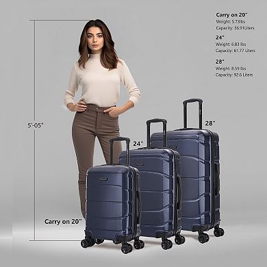 Dukap Sense 3-pc. Lightweight Hardside Spinner Luggage Set