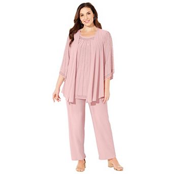 Catherines Women's Plus Size Luminary 3 pc Pant Set