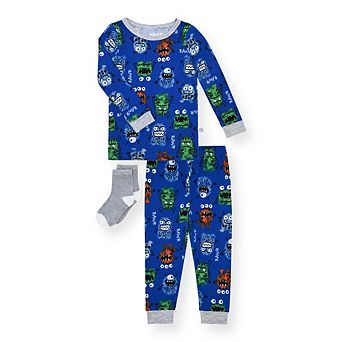Sleep On It Toddler Boys 2 pc Super Soft Jersey Snug-fit Pajama Set With Matching Socks