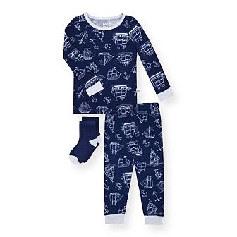 Sleep On It Infant & Toddler Boys 2 pc Super Soft Jersey Snug-Fit Pajama Set w Matching Socks