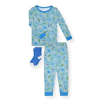 Sleep On It Infant & Toddler Boys 2 pc Super Soft Jersey Snug-Fit Pajama Set w Matching Socks