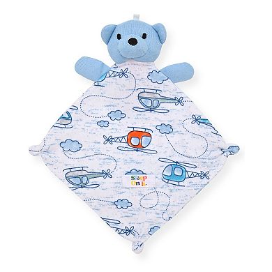Sleep On It Infant Boys Long Sleeve Soft Snuggle Jersey Zip-Up Coverall Pajama w Blankey Buddy