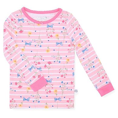 Sleep On It Toddler Girls 2-piece Super Soft Jersey Snug-fit Pajama Set With Matching Socks