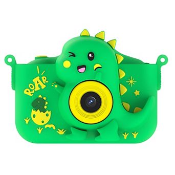 Contixo Kc3 Kids Camera With Silicone Cover, 2" Ips Screen - Durable, Fun, Green Dinosaur Design