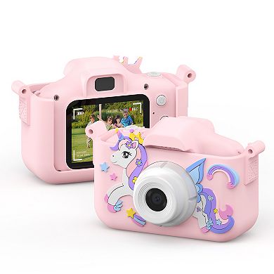 Contixo Kc3 Kids 1080p Camera With Silicone Cover & 2" Ips Screen - Capture Fun Moments! Pink