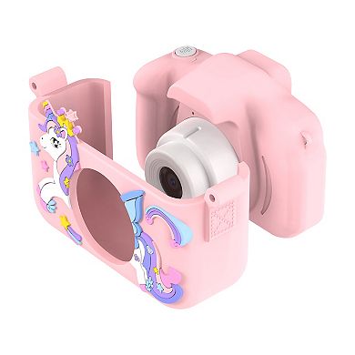 Contixo Kc3 Kids 1080p Camera With Silicone Cover & 2" Ips Screen - Capture Fun Moments! Pink