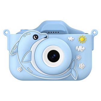 Contixo Kc3 Kids 1080p Camera w/Silicone Cover & 2" Ips Screen - Capture Fun Moments! Blue Dolphin