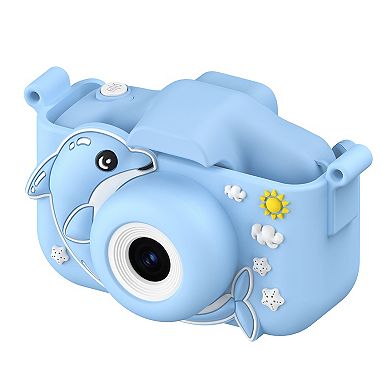 Contixo Kc3 Kids 1080p Camera w/Silicone Cover & 2" Ips Screen - Capture Fun Moments! Blue Dolphin