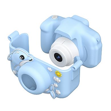 Contixo Kc3 Kids 1080p Camera w/Silicone Cover & 2" Ips Screen - Capture Fun Moments! Blue Dolphin