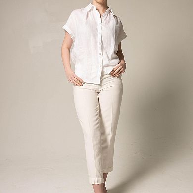 Classic Linen White Blouse