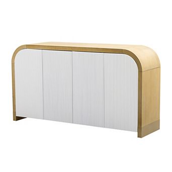 Merax 4-door Curved Corner Design Wavy Door Panel Cabinet