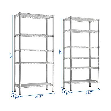 62.9''W Adjustable Storage Shelves NSF Wire Shelving Unit Multiple rows Shelving for Storage Rack