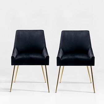 Westintrends Upholstered Velvet Accent Chair (set Of 2)