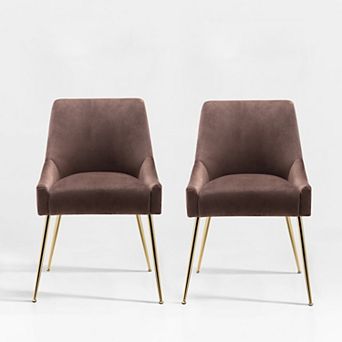 Westintrends Upholstered Velvet Accent Chair (set Of 2)