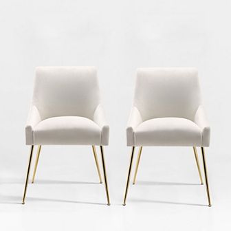 Westintrends Upholstered Velvet Accent Chair (set Of 2)