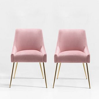 Westintrends Upholstered Velvet Accent Chair (set Of 2)