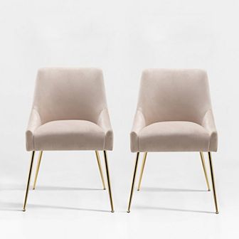 Westintrends Upholstered Velvet Accent Chair (set Of 2)