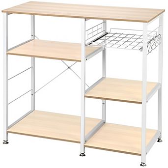 Industrial 3 tier Bakers Rack - Kitchen Storage Cart & Microwave Oven Stand