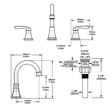 360 Swivel Spout Vanity Sink Basin Faucets With Pop Up Drain And Cupc Water Supply Hoses
