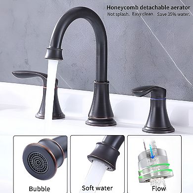 360 Swivel Spout Vanity Sink Basin Faucets With Pop Up Drain And Cupc Water Supply Hoses