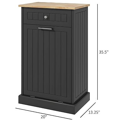 Kitchen Tilt Out Trash Bin Cabinet Free Standing Recycling Cabinet Trash Can Holder With Drawer