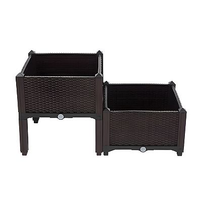 2pcs Free Splicing Injection Planting Box - Brown