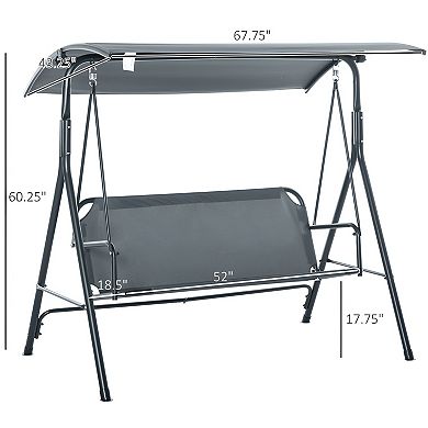 3-seat Patio Swing Chair - Grey