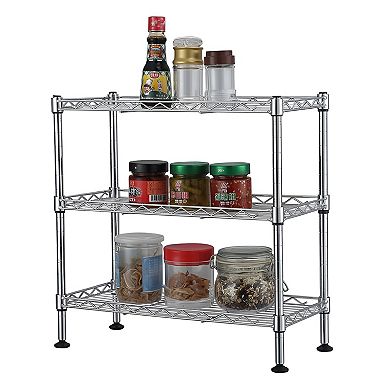 3-Tier Ultrazinc Cabinet Organizer - Durable Metal Storage Rack for Kitchen, Pantry, or Bathroom