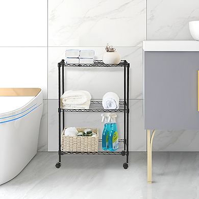 3-tier Shelving All-purpose Utility Cart - Chrome