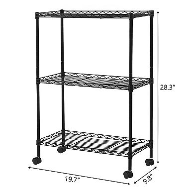 3-tier Shelving All-purpose Utility Cart - Chrome
