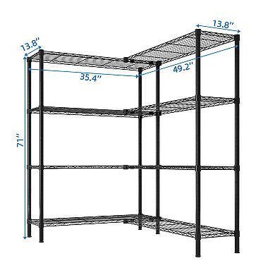 49.2''W Adjustable Storage Shelves NSF Wire Shelving Unit Multiple rows Shelving for Storage Rack