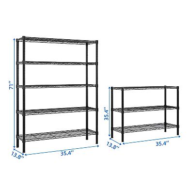 49.2''W Adjustable Storage Shelves NSF Wire Shelving Unit Multiple rows Shelving for Storage Rack