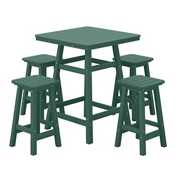 Westintrends 5 pc Outdoor/patio Square Counter Bistro Set