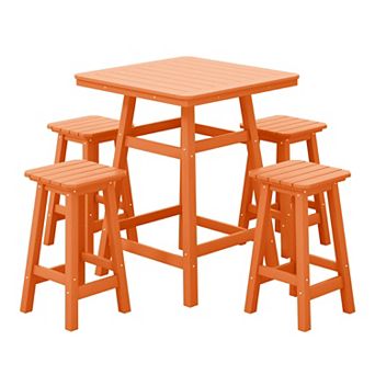 Westintrends 5 pc Outdoor/patio Square Counter Bistro Set