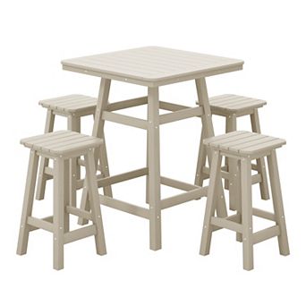 Westintrends 5 pc Outdoor/patio Square Counter Bistro Set