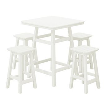 Westintrends 5 pc Outdoor/patio Square Counter Bistro Set