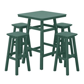 Westintrends 5 pc Outdoor/patio Square Bar Bistro Set