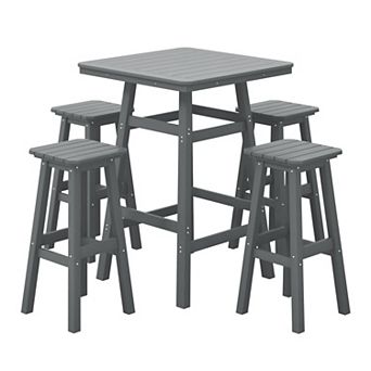 Westintrends 5 pc Outdoor/patio Square Bar Bistro Set
