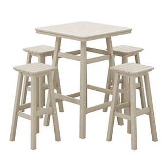 Westintrends 5 pc Outdoor/patio Square Bar Bistro Set