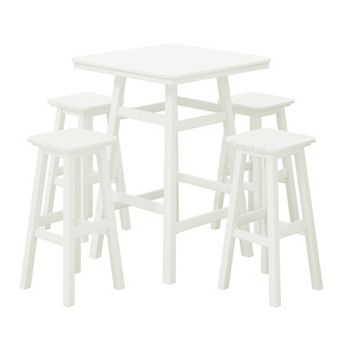 Westintrends 5 pc Outdoor/patio Square Bar Bistro Set